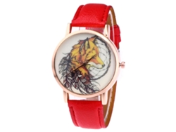 Reloj De Cuarzo Analógico De Moda Unisex Para Hombre Y Mujer De Ocio (rojo)