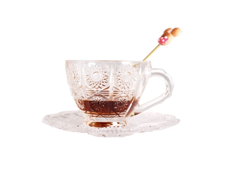 Taza XGF EUROPEO RETRO RELAJO Drinkware Set Sunflower Pattern Taza de café Leche Jugo Milkshake Taza (transparente)