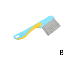 Azul (b)$ Pet Supplies: Peine largo para pulgas y piojos para perros y gatos con dientes densos y agujas largas.