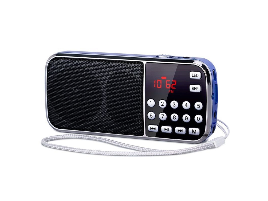 Radio Portátil Pequeña Con Bluetooth, Recargable, Altavoces Duales Y Graves Potentes.