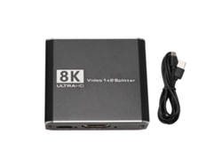 Divisor De Interfaz De Pantalla Hd 8k A 60 Hz Con 1 Entrada Y 2 Salidas Para Ps3 Con Carcasa De Aluminio