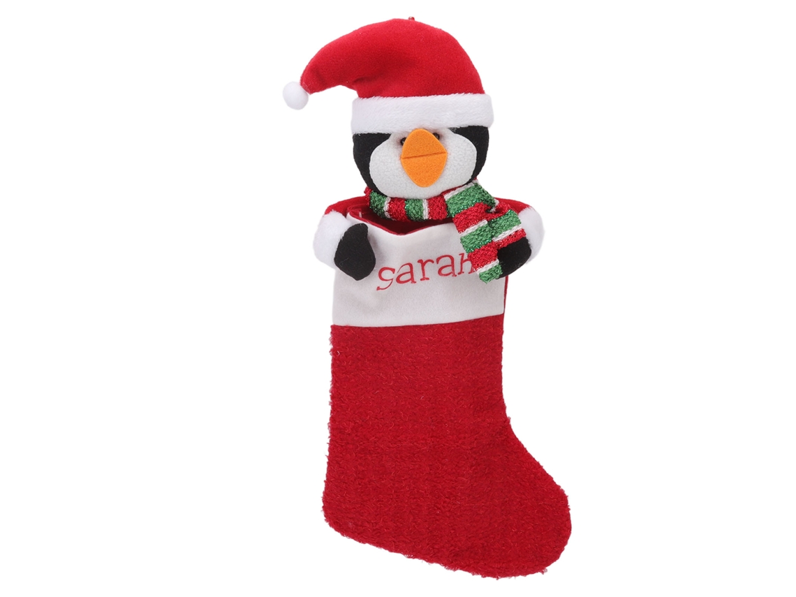 Bolsa de regalo navideña con forma de calcetín de pingüino - Decoración navideña