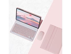 Funda con teclado para Lenovo Xiaoxin Pad 11 (j606/j607/j616f) pulgadas, con teclado y ratón Bluetooth (rosa) Cuich