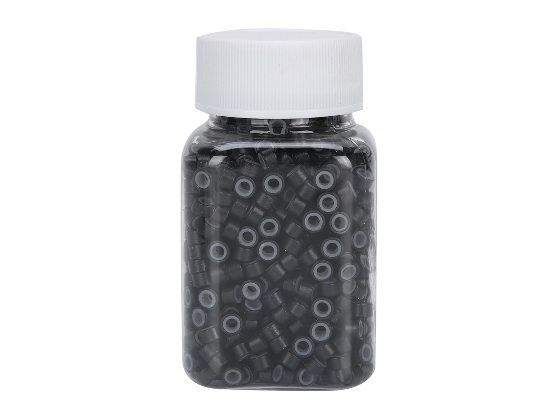 Herramienta De Extensión De Cabello Con Microperlas Forrada De Silicona Negra