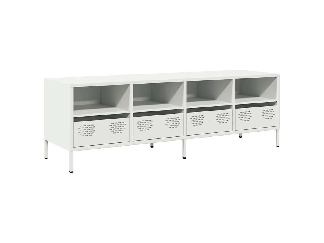 Maison Exclusive - Mueble Para Tv Acero Laminado En Frío Blanco 135x39x43,5 Cm