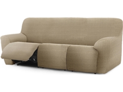 Funda de Sofá Relax Extensible 3 Plazas x 3 EYSA Premium Jaz Tejido Multielástico (200-260 cm - Poliéster y Algodón - Beige)