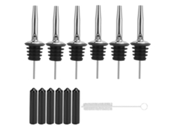 Boquilla Vertedora De Acero Inoxidable Con Tapón Y Cepillo Para Vino Y Otras Bebidas.