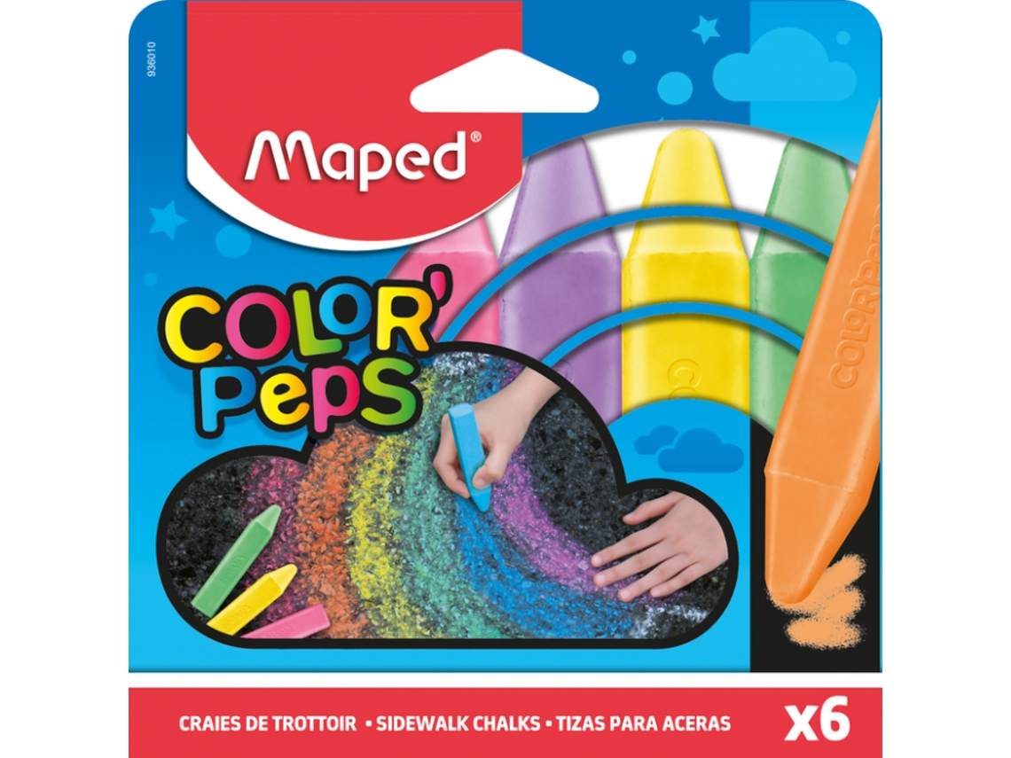 Caja 6 Tizas para Acera Maped Color Peps Jumbo