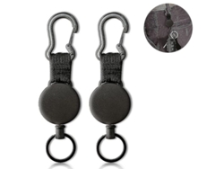 2026-2 Llaveros Retractiles De Acero Inoxidable Con Hebilla Elastica Y Cierre Antideslizante Para Bolsos Y Pantalones