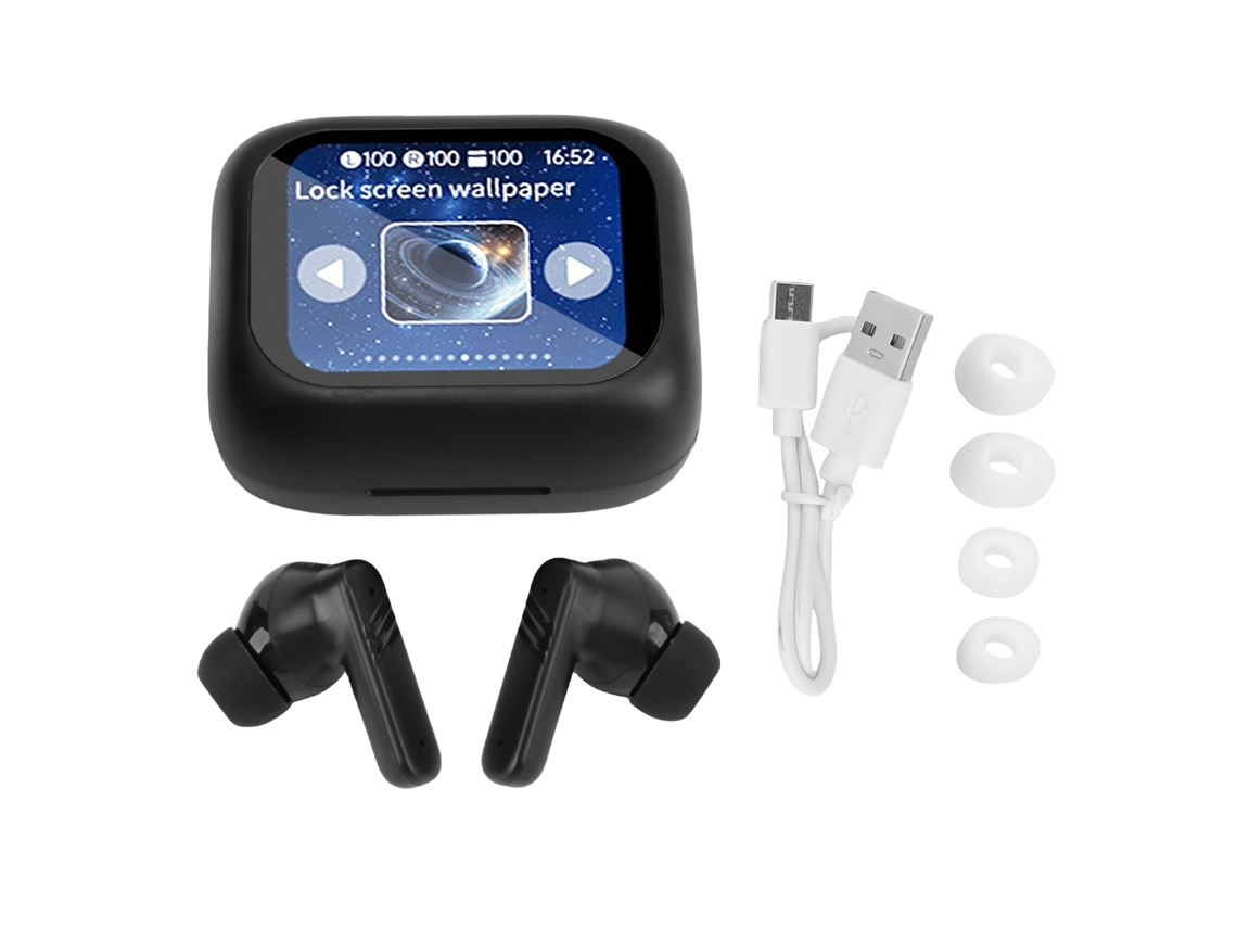 Fones de Ouvido Bluetooth Intra auriculares EOOCOO com tela colorida e conforto prolongado