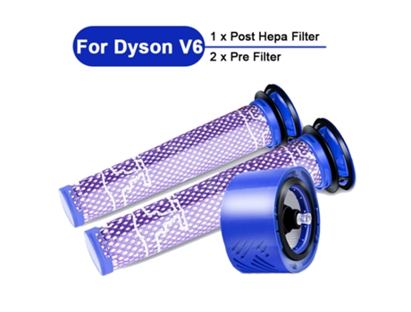 Paquete de 2 prefiltros y 1 paquete de repuestos de posfiltros Hepa compatibles con aspiradoras inalámbricas Dyson V8 y V7