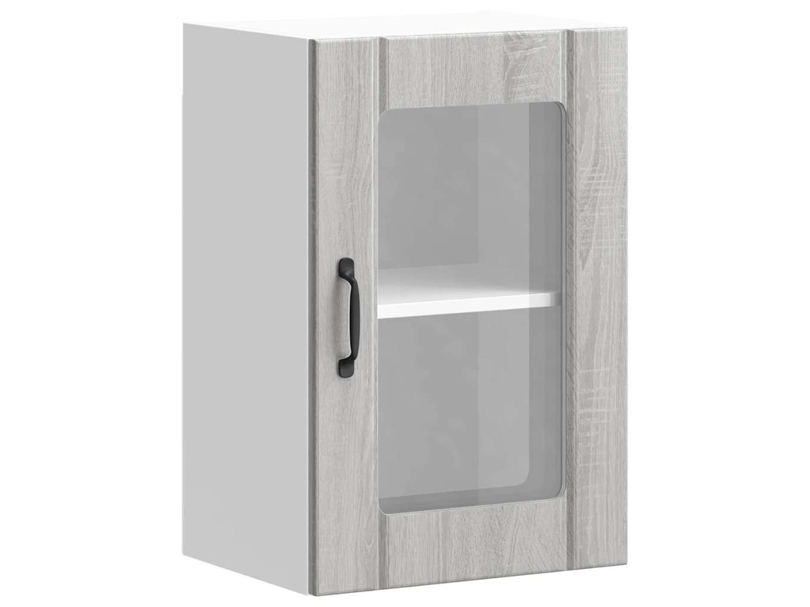 Maison Exclusive - Armario De Pared Para Cocina Puerta Cristal Lucca Gris Sonoma
