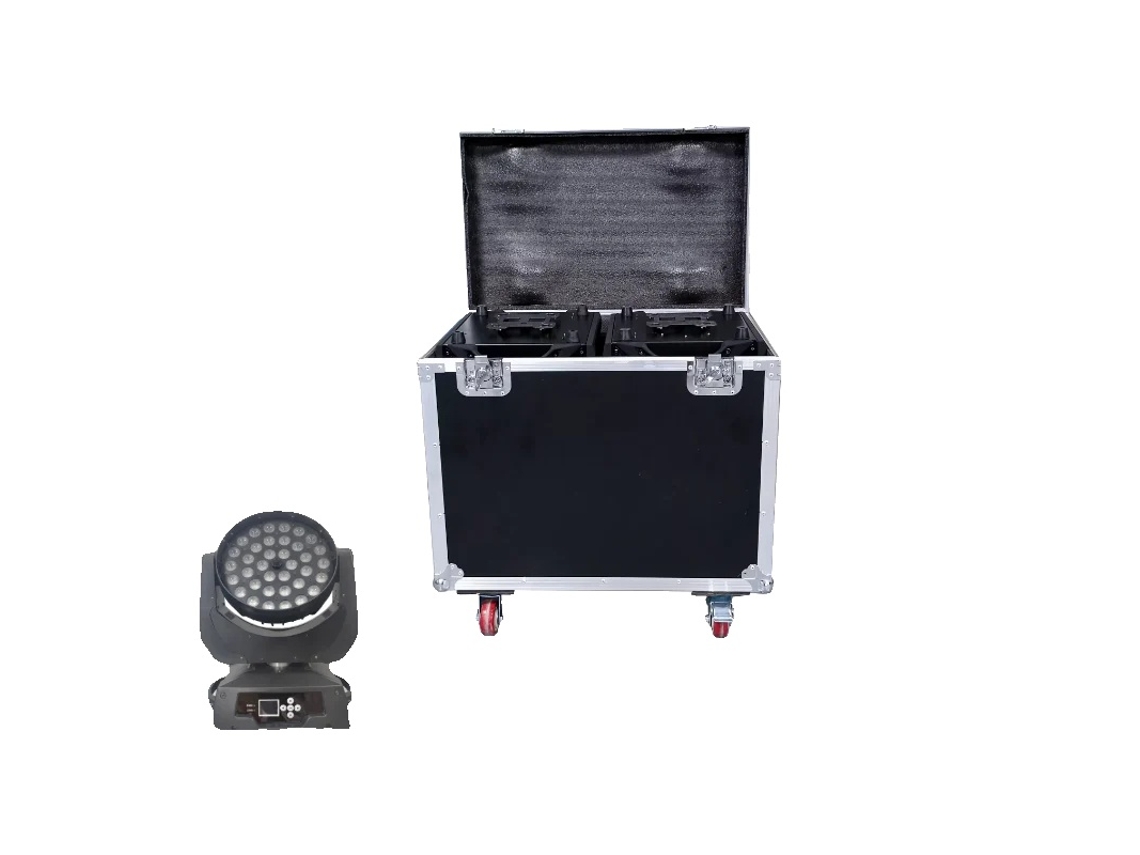 Luz móvil, 36 x 18 W, RGBWAUV 6 en 1, diseño compacto, 1 Flightcase, RGBWAUV 6 en 1 OEM
