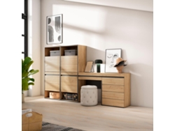 Zapatero, 247x145x35 cm, Dormitorio, habitación, Cómoda, Cajonera, Tocador, Roble SKRAUT HOME