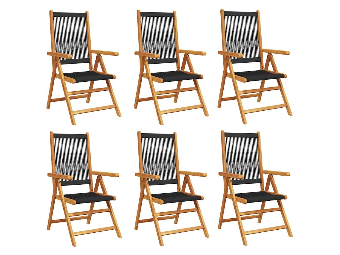 Maison Exclusive - Sillas De Jardín Reclinables 6 Uds Madera Maciza Acacia Negro
