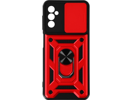 Carcasa Samsung Galaxy M52 5G AVIZAR Protector de Cámara y Anillo Rojo