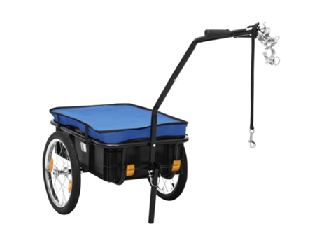 Remolque de carga VIDA XL para bicicletas acero azul (155x60x83 cm)