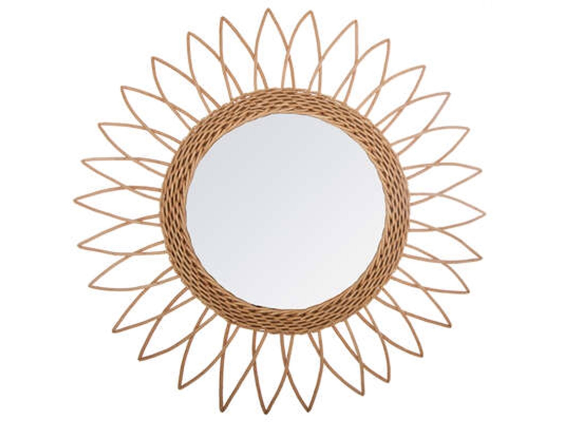 Espejo de ratán con diseño afilado por la parte exterior WELLHOME