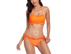 Bikini naranja talla S con soportes extraíbles