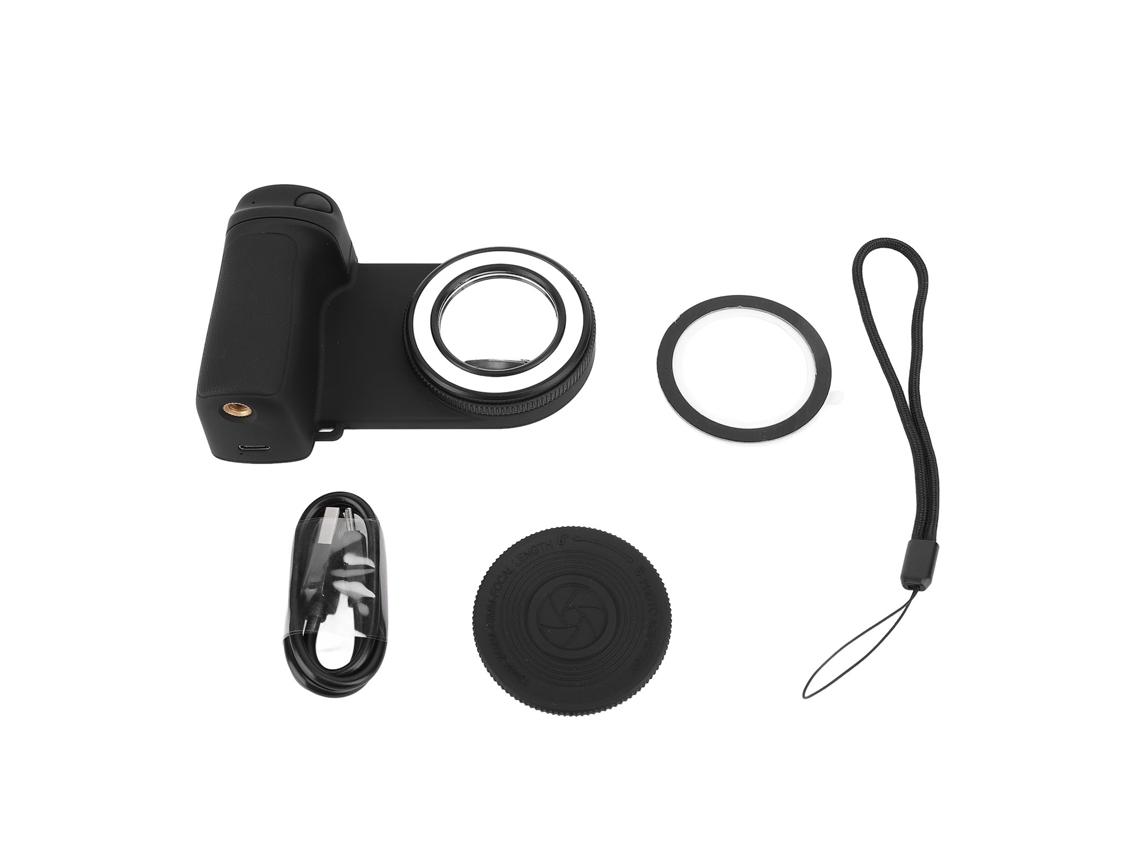 Mali grip de Câmera com Luz Led Recarregável, Controle Remoto Bluetooth e Suporte Magnético para Celular