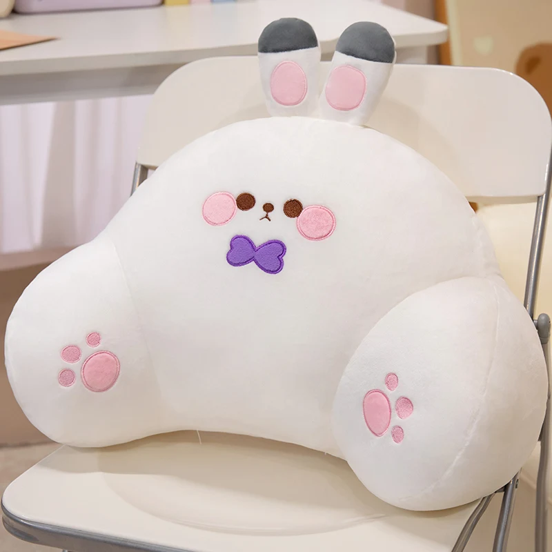 (conejo Blanco 45 Cm) Almohada De Soporte Lumbar De Dibujos Animados Para Adultos, Cojín Suave