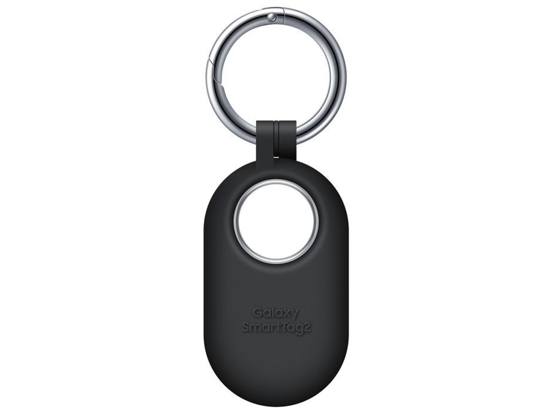Funda de silicona negra suave con mosquetón para Samsung Smarttag2