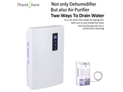 Deshumidificador eléctrico MDUG de 2 litros, purificador de aire multifuncional, táctil inteligente, silencioso, pantalla LED, temporizador