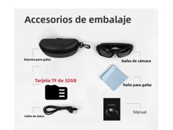 Gafas Con Cámara 4k Ultra Hd (32 Gb), Gafas De Ciclismo Para Deportes Al Aire Libre, Cámara De Acción Con Videovigilancia