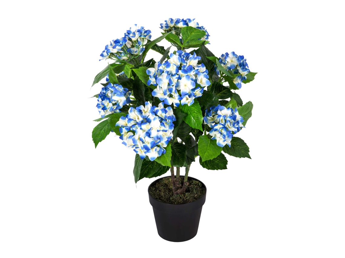 Planta artificial de hortensia azul Homescapes con maceta, 70 cm