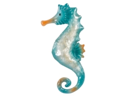 ORIGEN Home Decor Caballito De Mar Apliques Metal Azul 28x14x2cm BY SIGRIS