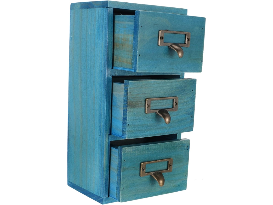 Caja organizadora de madera, contenedor de almacenamiento para oficina, organizador multifuncional SFUSHOS