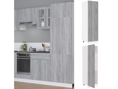 Armario De Cocina VIDAXL Gris Madera contrachapada (60x57x207 cm)