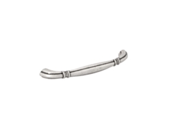 Tirador para muebles Zamac, distancia entre centros de 128 mm, plata antigua, brillante, juego de 25 unidades, HARDWAREXCHANGE