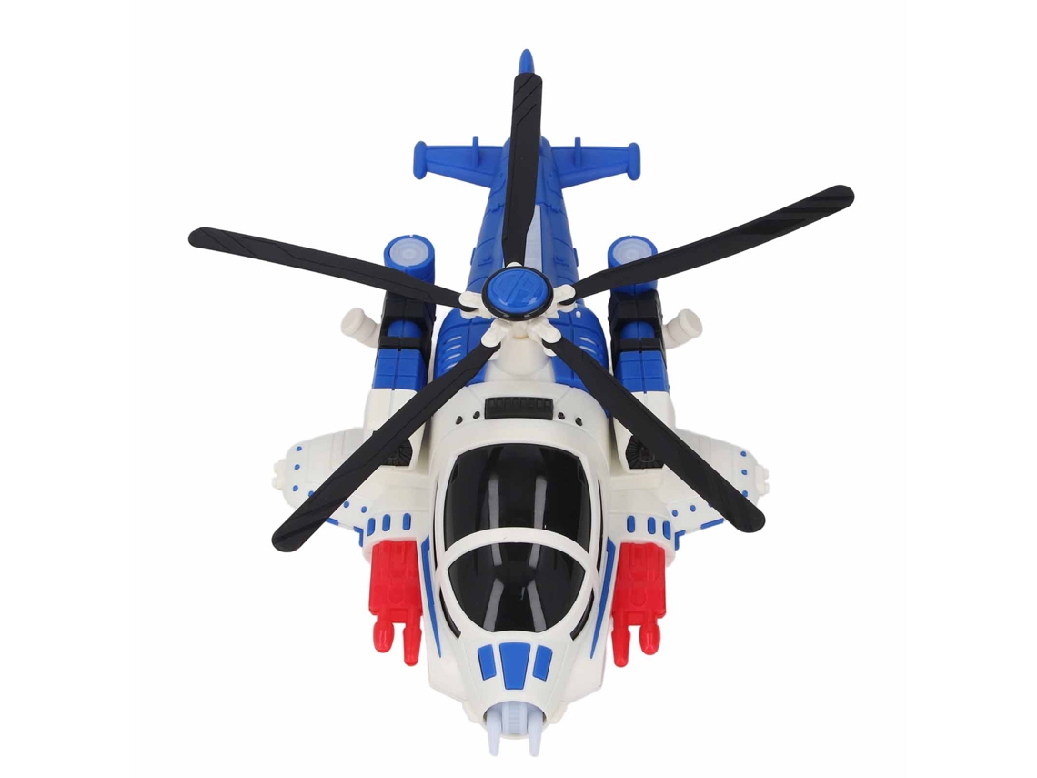 Ats-juguete Avión Para Niños Avión Musical Eléctrico Con Luces Y Sonidos Hélice Universal Azul