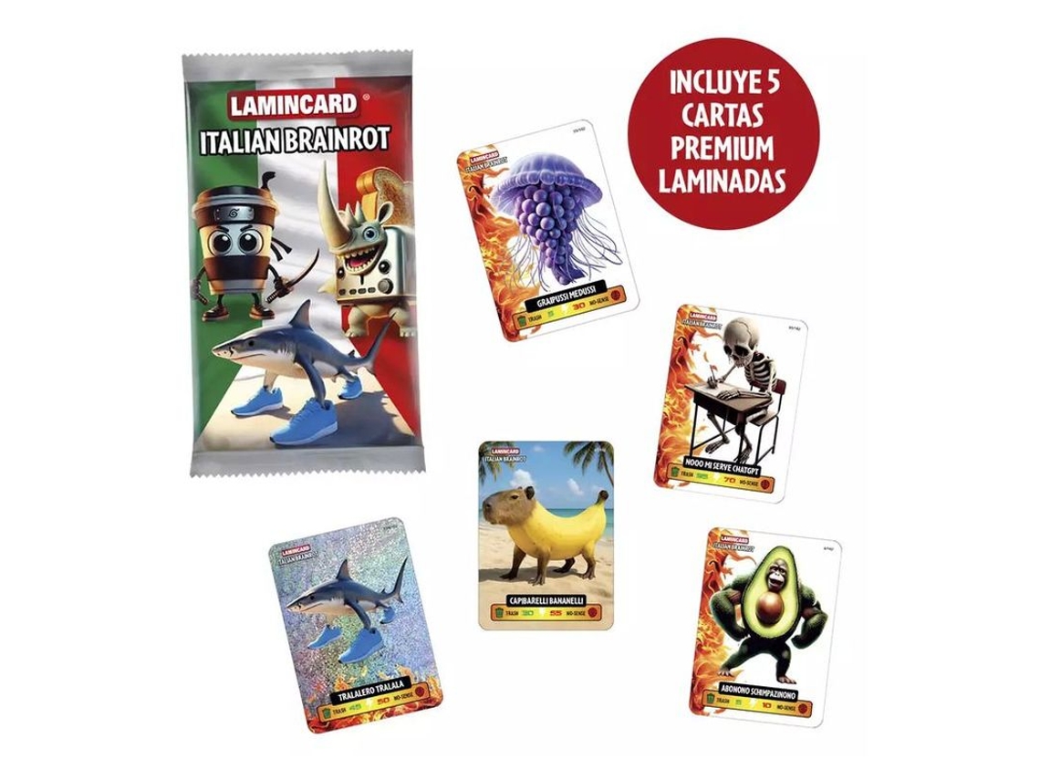 Bizak Lamincard Italian Brainrot Aproximadamente 5 Tarjetas 64394000 Bizakp25