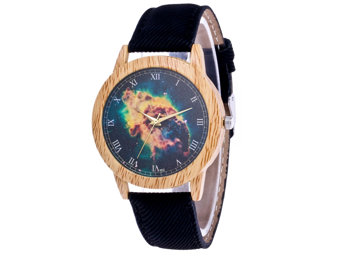 Reloj De Pulsera Unisex Zhoulianfa Con Diseño De Vaqueros Informales Y Cuarzo Nebula, Color Negro.