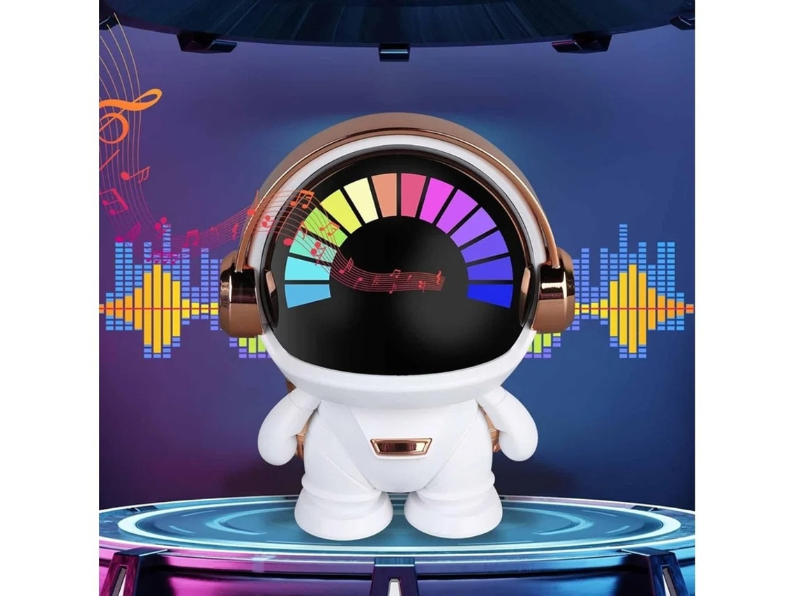 Altavoz Bluetooth inteligente Yizhood Compact Astronaut TWS con emparejamiento en blanco