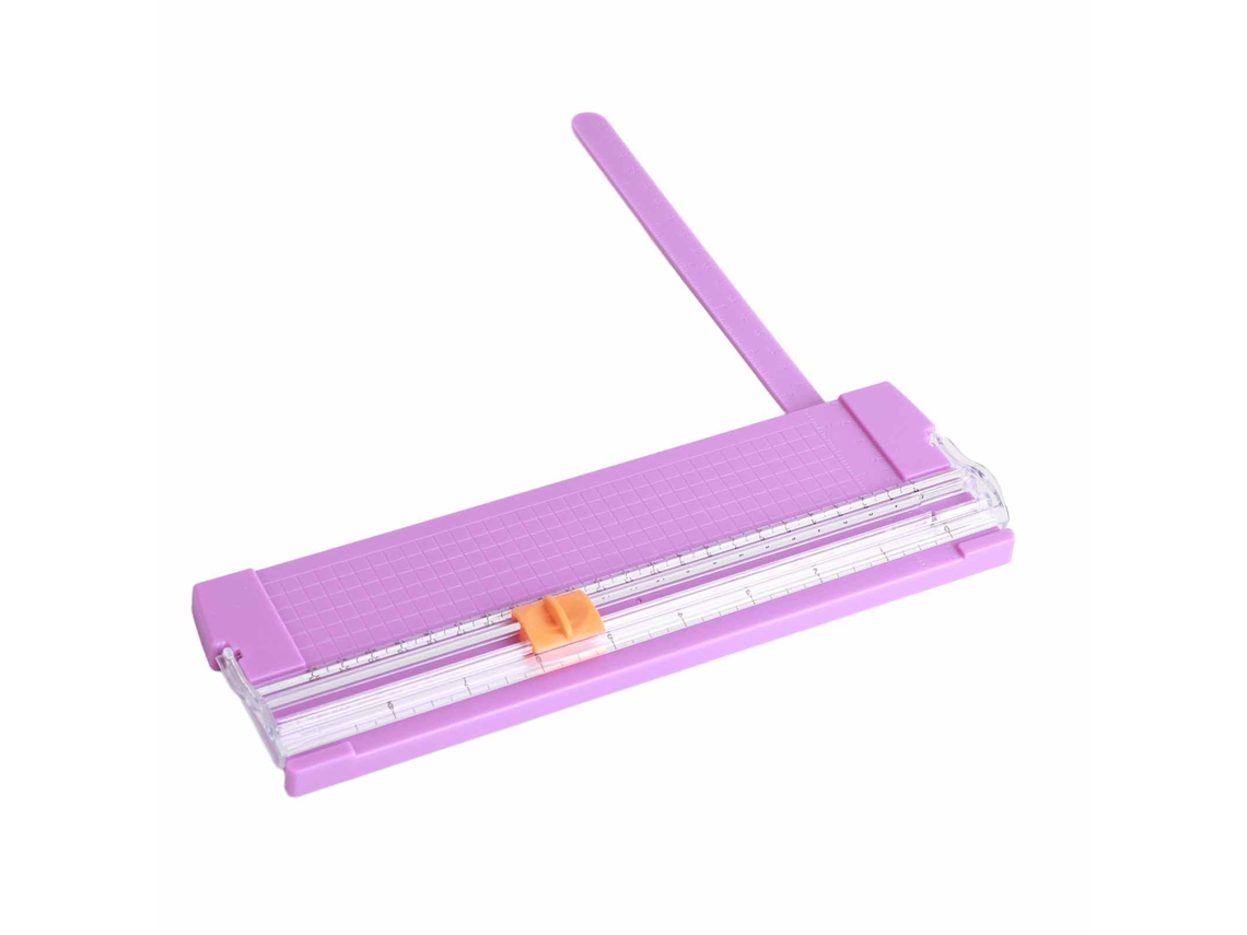 Cortadora De Papel Pequeña Plegable Con Escala Clara Y Acero Al Carbono Sin Rebabas Para Scrapbooking Morado