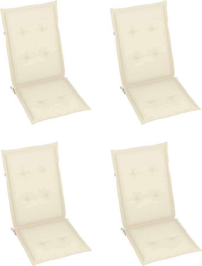 Vidaxl Cojines Para sillas de 4 unidades crema 120x50x3 cm conjunto 3 120 50