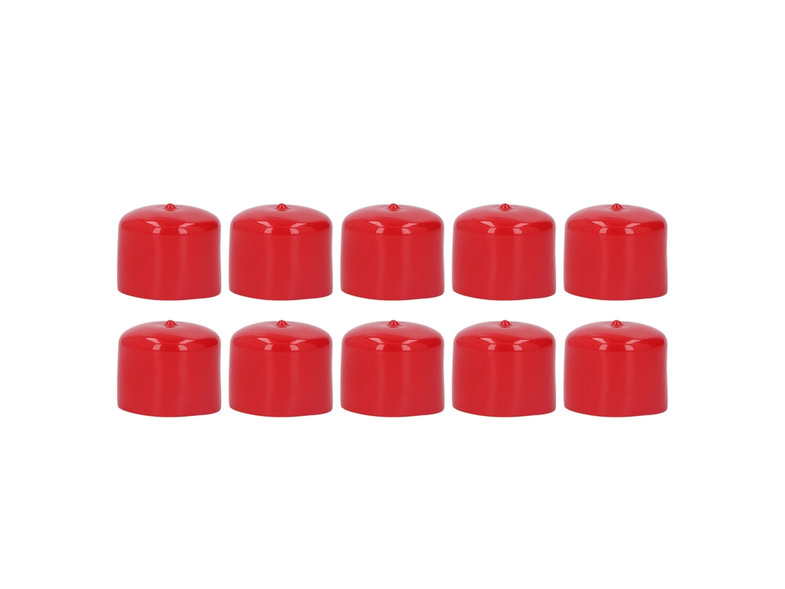 Yncm2026-10 Piezas Tapa Pvc Para Tornillos Protector Flexible Hilo Cubierta Seguridad 50mm Rojo