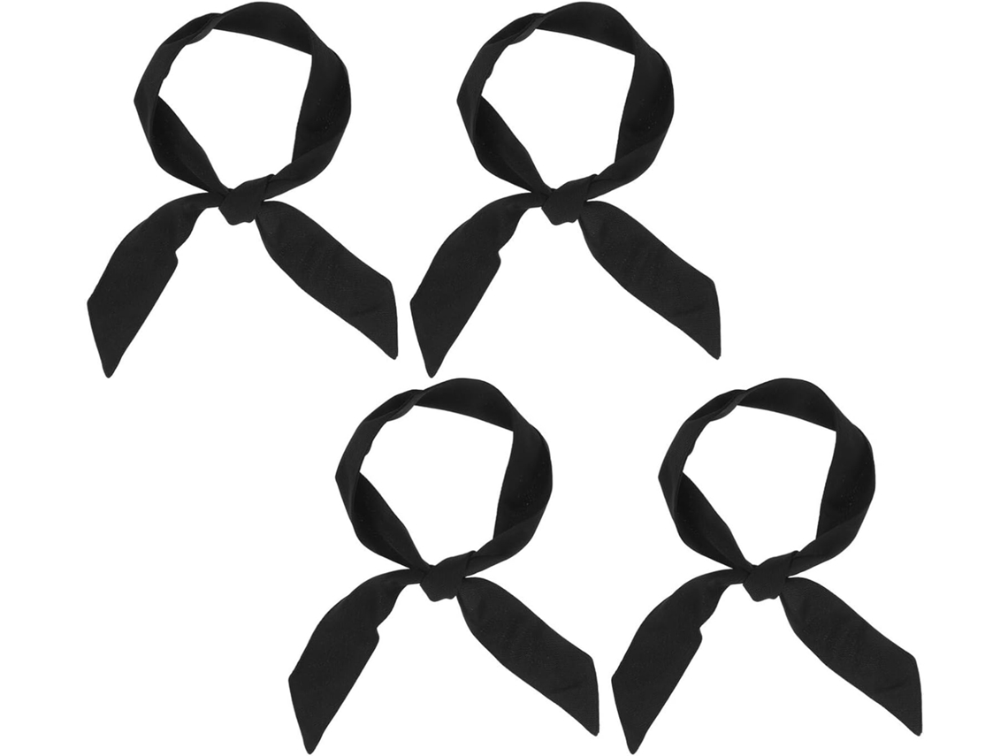 Juego De 4 Cintas Para La Cabeza Anchas Antitranspirantes Para Deportes, Confeccionadas En Tejido Negro Transpirable.