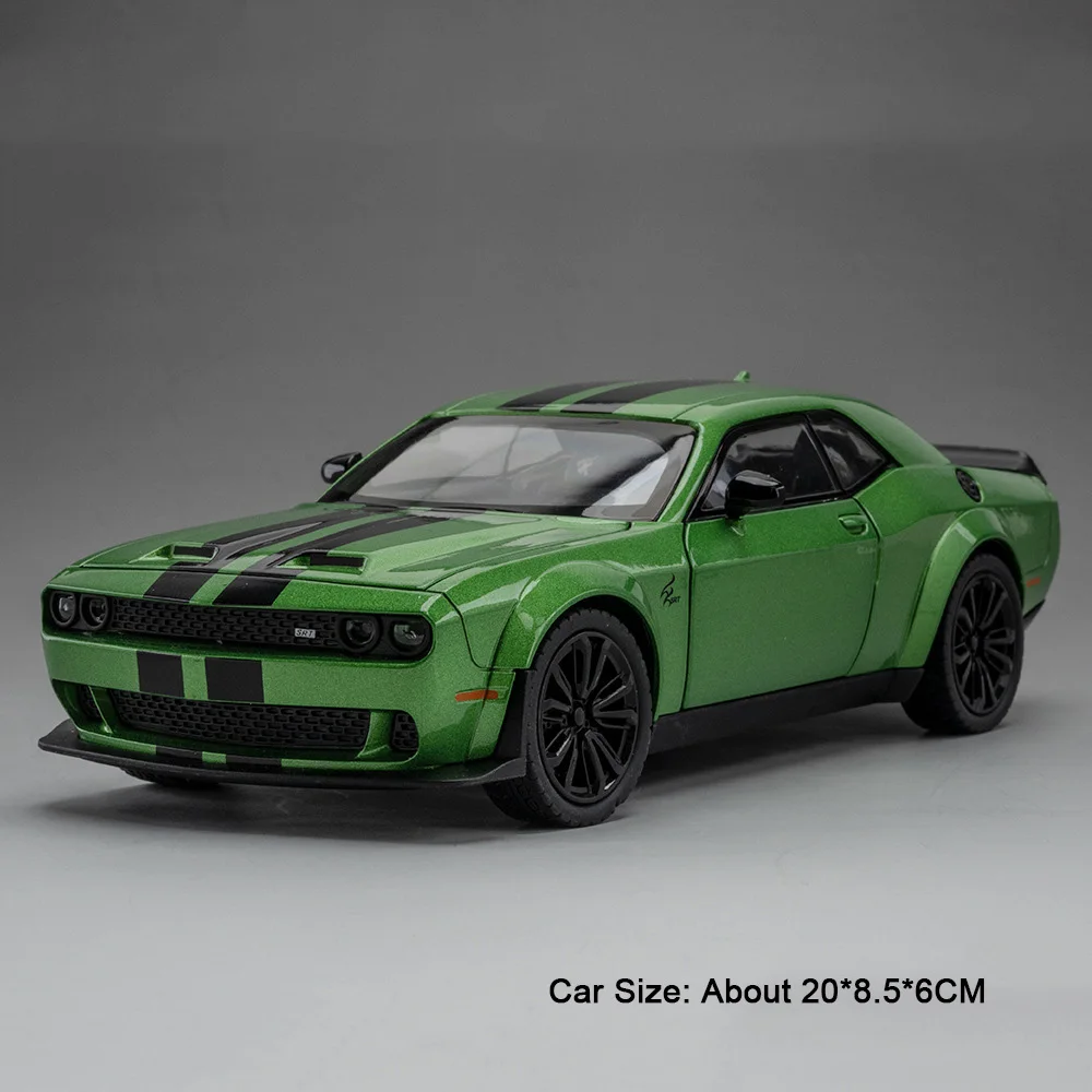 (verde) Modelo De Juguete Hellcat A Escala 1:22, Con Volante Giratorio Y Puertas Que Se Pueden Abrir.