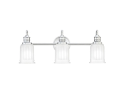 QUOIZEL de matriz de pared (QZ-Swell3-PC-Bath) acero de oleaje, vidrio G9 3 Bulbos