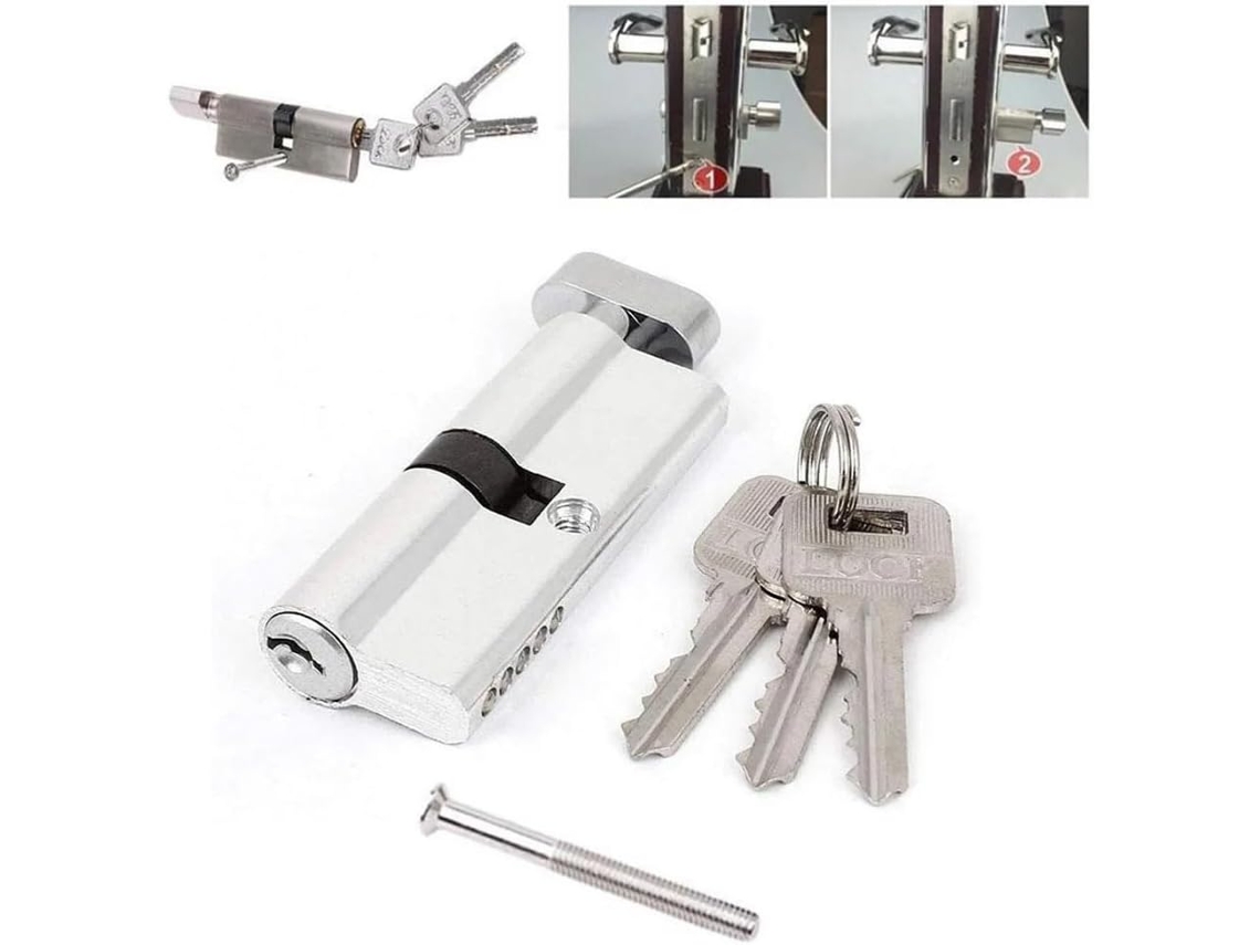 Cilindro De Cerradura Puerta Aluminio 3 L, Seguridad, Duradero, Protección, Llave