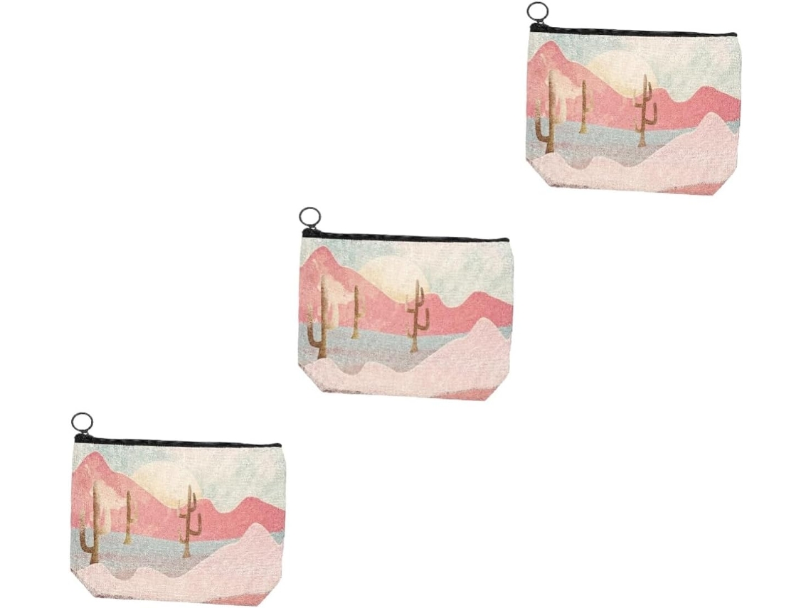 Neceser Estampado De 3 Piezas Para Niñas, Neceser Portátil Con Capacidad Y Organizador.