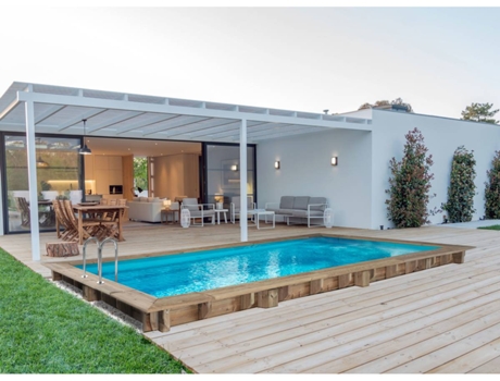 Piscina rectangular de madera "Tobago" - 6,20 x 3,00 x 1,31 m