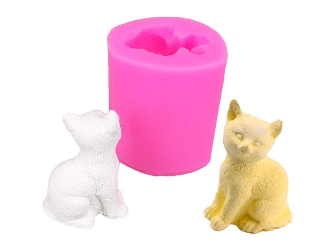 Molde De Silicona 3d Con Forma De Gatito Para Jabón, Velas, Resina Epoxi Y Manualidades.
