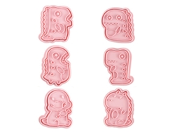 Cortadores de Galletas de Dinosaurio con Sello (6 Piezas), Cortadores de Galletas y Fondant 3D NEVEANCE