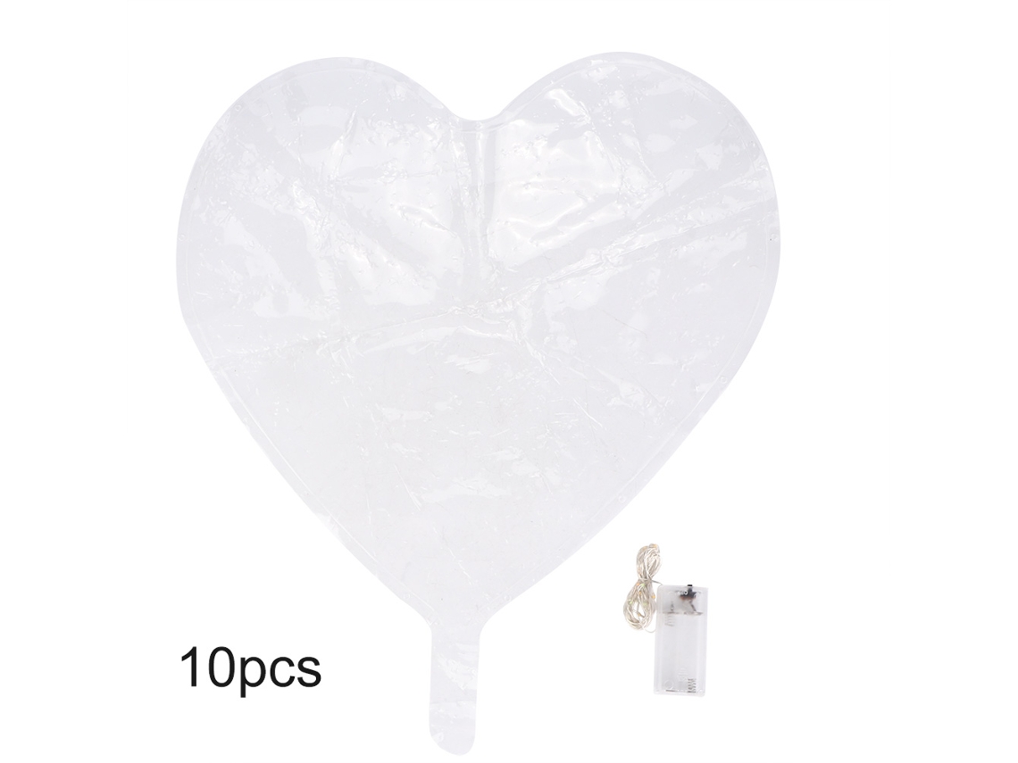 JILLIOPER 10PCS Globo LED Colorido 18cm en Forma de Corazón para Bodas Fiestas y Decoración