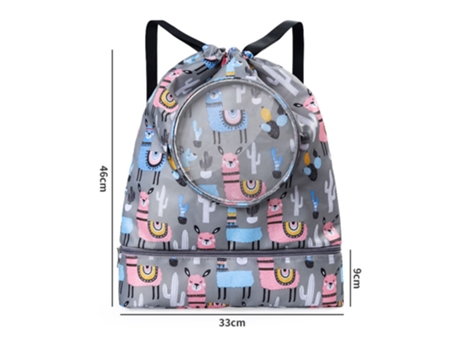 Bolsas con cordón para niños y niñas, impermeables, para nadar, bolsa de almacenamiento seca y húmeda, mochila deportiva (gris)